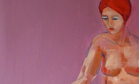 Gemälde einer Oberkörperfreien Frau im Hotel Neuruppin